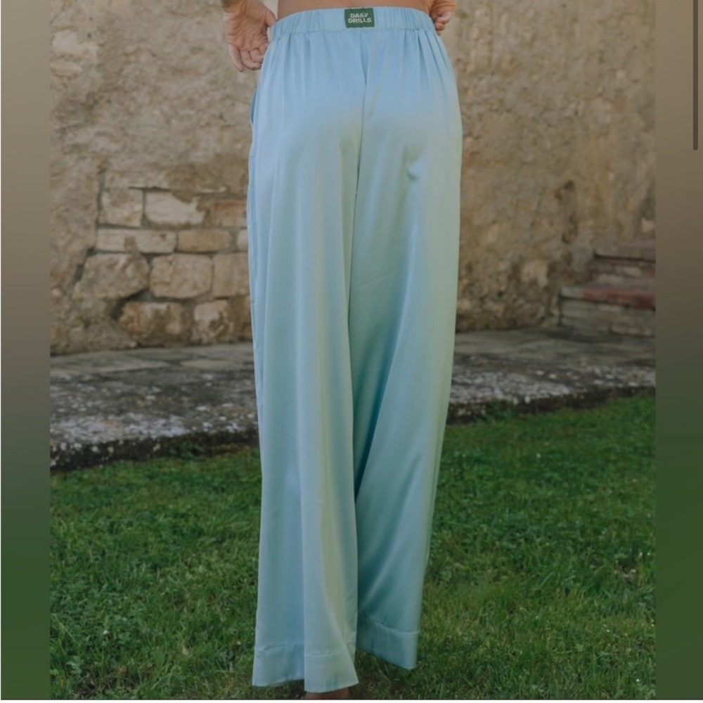 Daily Drills Silky Resort Pant - Light Blue